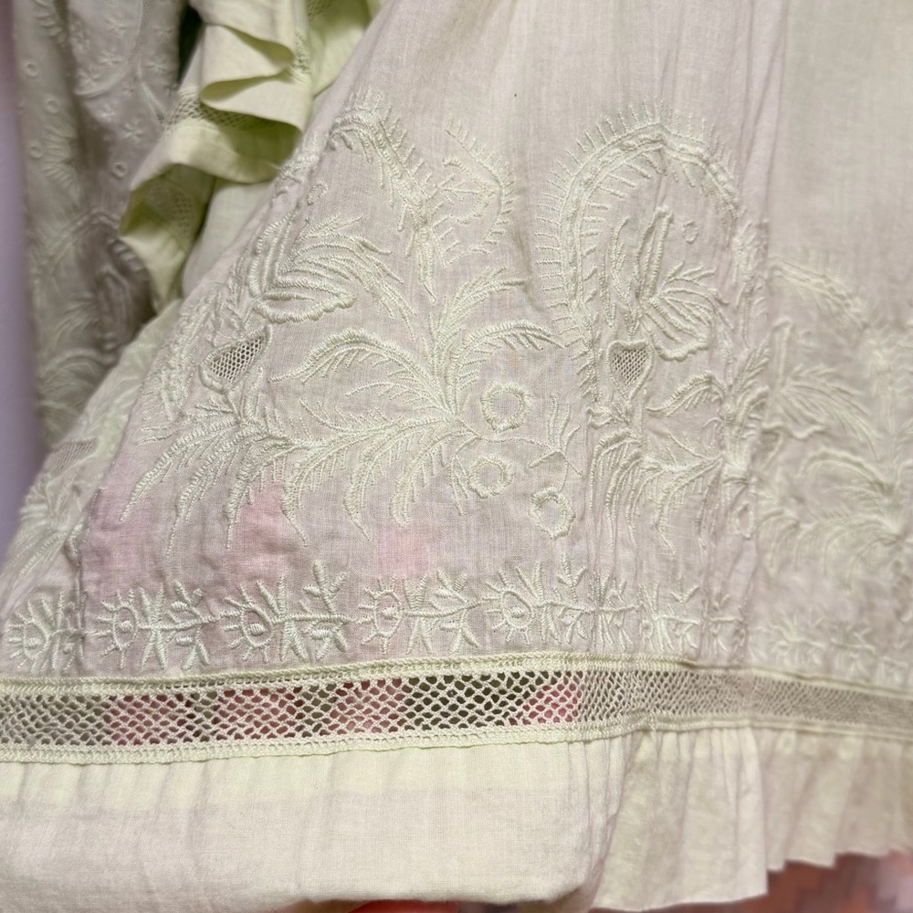 Ulla Johnson Annetta Ruffle Blouse in Pistachio in Size 4 EUC - Picture 15 of 15